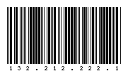 Codabar of 132.212.222.1