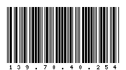 Codabar of 139.70.40.254