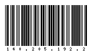 Codabar of 140.205.192.2