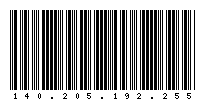 Codabar of 140.205.192.255