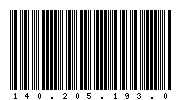 Codabar of 140.205.193.0