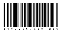 Codabar of 140.205.193.255