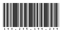 Codabar of 140.205.194.204