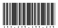 Codabar of 140.205.194.205