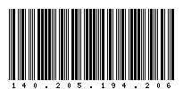 Codabar of 140.205.194.206