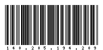 Codabar of 140.205.194.209