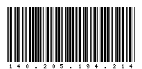 Codabar of 140.205.194.214