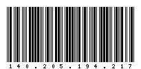 Codabar of 140.205.194.217