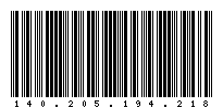 Codabar of 140.205.194.218