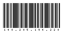 Codabar of 140.205.194.220