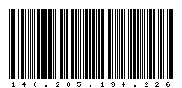 Codabar of 140.205.194.226