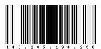 Codabar of 140.205.194.236