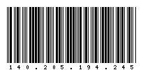 Codabar of 140.205.194.245