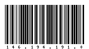 Codabar of 146.194.191.0