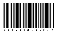 Codabar of 159.132.118.0