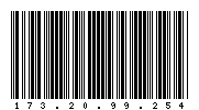 Codabar of 173.20.99.254