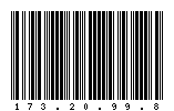 Codabar of 173.20.99.8