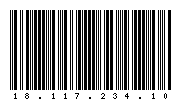 Codabar of 18.117.234.10