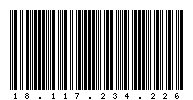 Codabar of 18.117.234.226