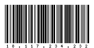 Codabar of 18.117.234.232