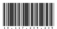 Codabar of 18.117.234.235