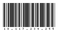 Codabar of 18.117.234.255