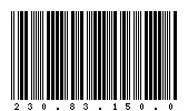 Codabar of 230.83.150.0