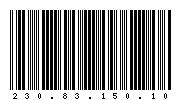 Codabar of 230.83.150.10