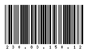 Codabar of 230.83.150.12