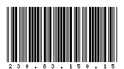 Codabar of 230.83.150.15