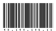 Codabar of 48.190.106.11