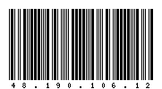 Codabar of 48.190.106.12