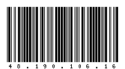 Codabar of 48.190.106.16