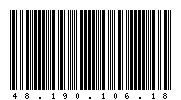 Codabar of 48.190.106.18