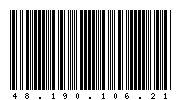 Codabar of 48.190.106.21