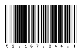 Codabar of 52.167.244.1