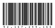 Codabar of 52.167.244.166