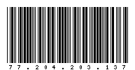 Codabar of 77.204.203.137