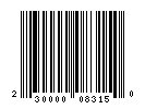 UPC-A of 230.83.150.0