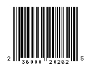 UPC-A of 236.202.6.205