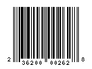 UPC-A of 236.202.6.238